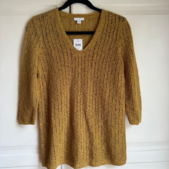 J‎ Jill Womens XS Petite Gilded Coin V Neck Knit Sweater Tunic Top NWT - Picture 1 of 8